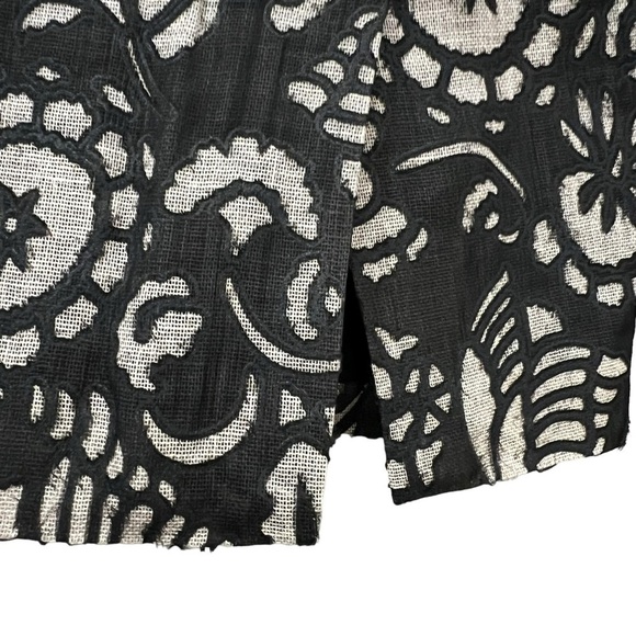 Diane Von Furstenberg 8 Linen Silk Floral Lace Pencil Skirt Y3 - Picture 3 of 5